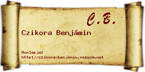 Czikora Benjámin névjegykártya